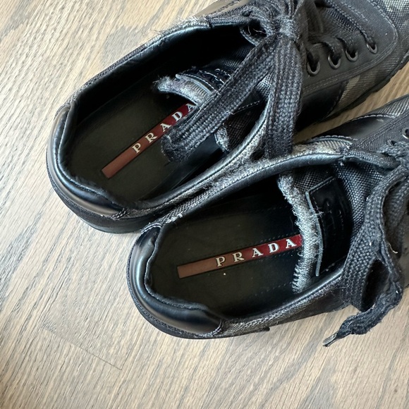 Prada Camoflauge Lace Up Sneakers Black Grunge Size EU 40 - Picture 6 of 6